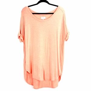 Lou & Grey Women's Hi-Low Tunic Tee Coral  Large